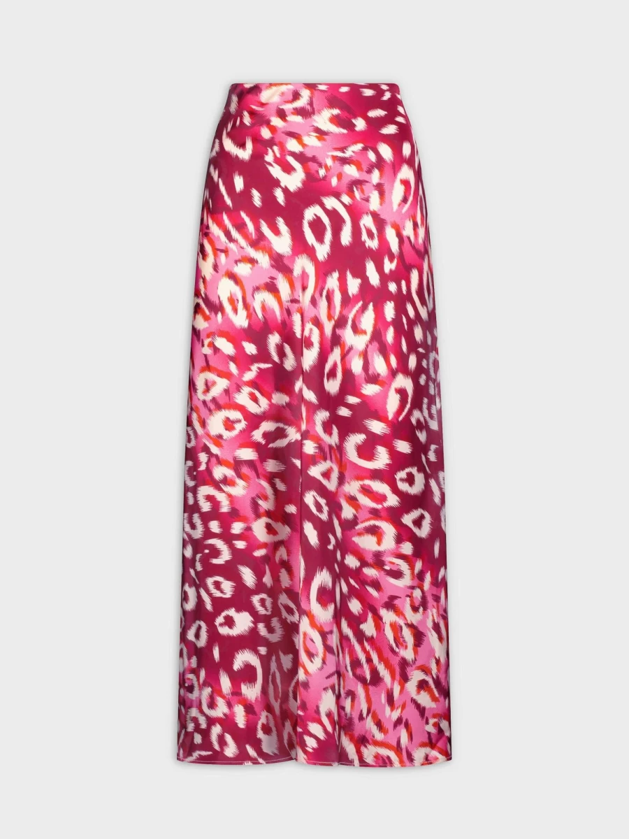 HAILEY Women's Pink Ombre Satin Slip Skirt - Elegant High Waist Lounge Skirt