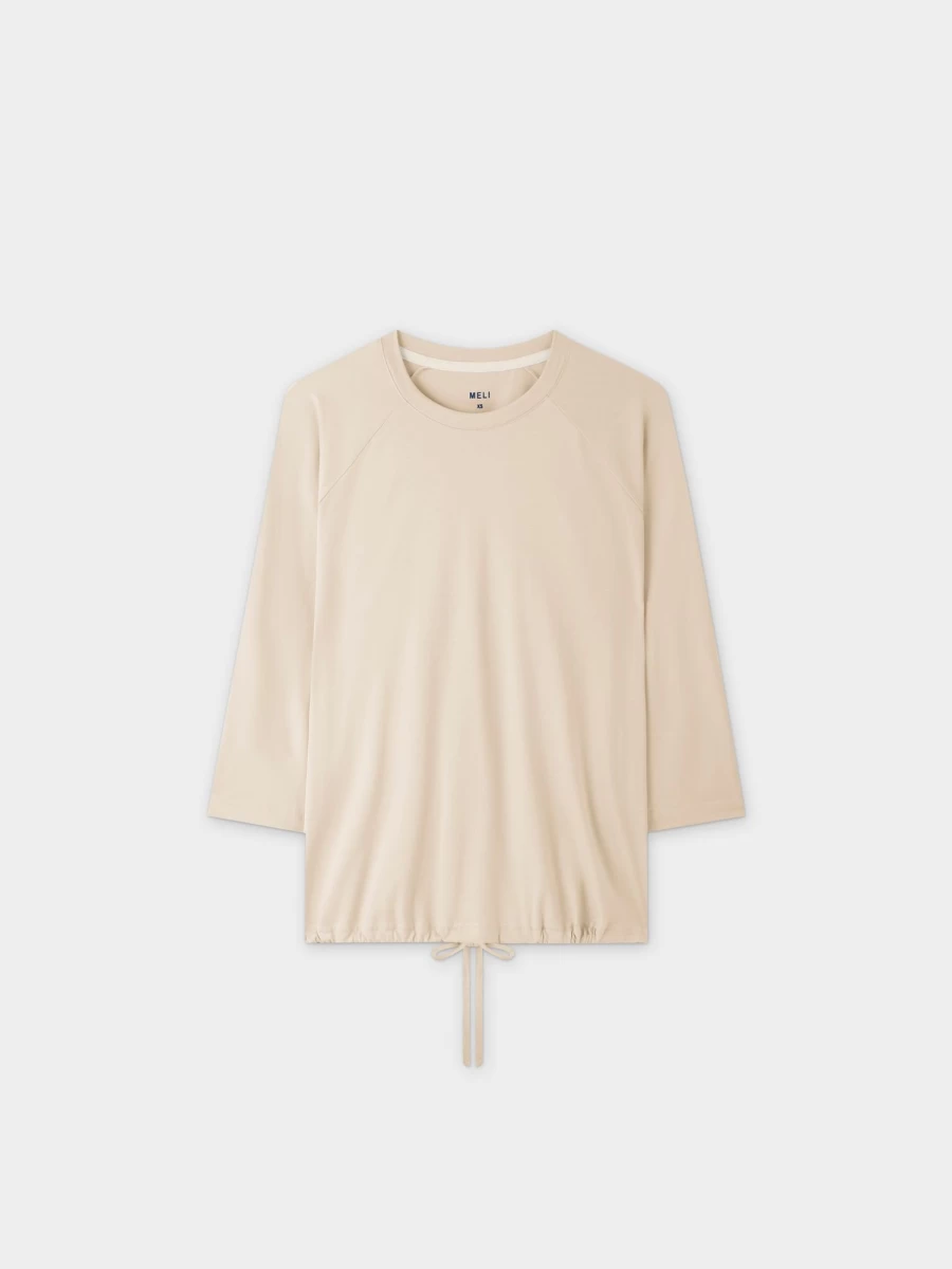 MELI Women's Casual Tan Drawstring T-Shirt