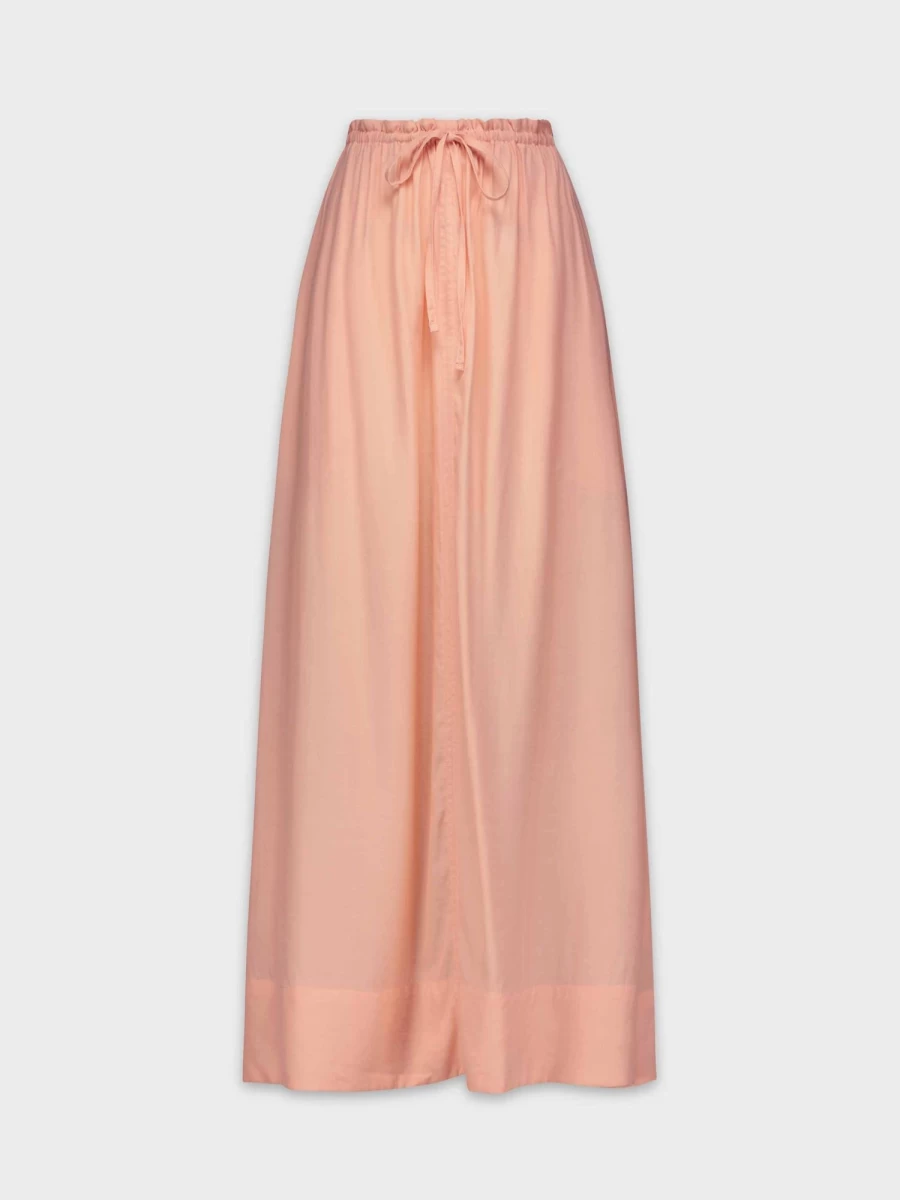 VAARA Women's Peach Drawstring Ruffle Skirt - Flowy Summer Mini Skirt