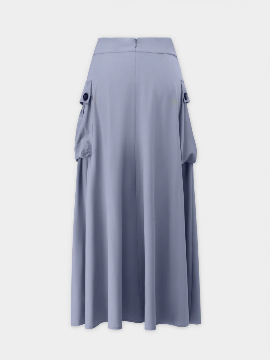 Hailey Women's Grey Button-Detail Cargo Pocket Skirt - Stylish Utility Design