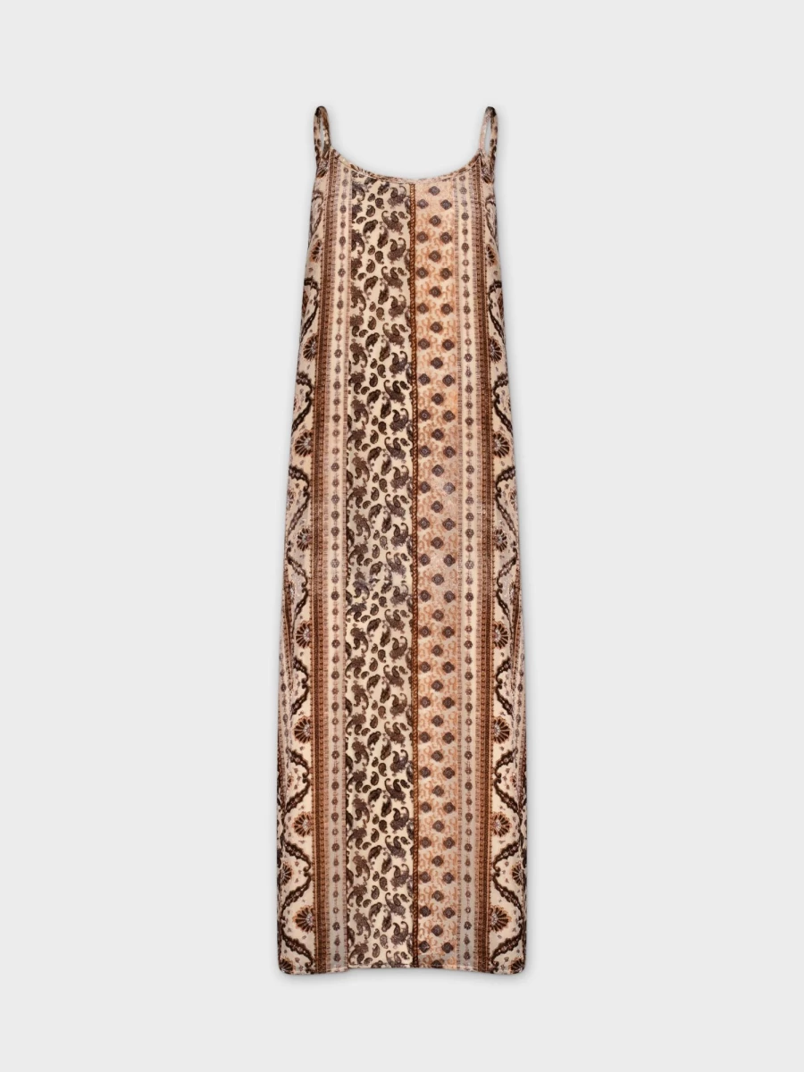 HAILEY Women's Velvet Crew Neck Slip Dress with Stripe Floral Pattern - Elegant Lounge & Evening Wear