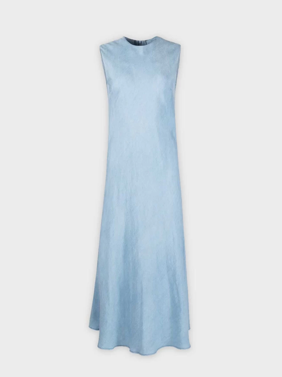 POSE Women's Light Wash Denim Slip Dress - Casual Chic Style