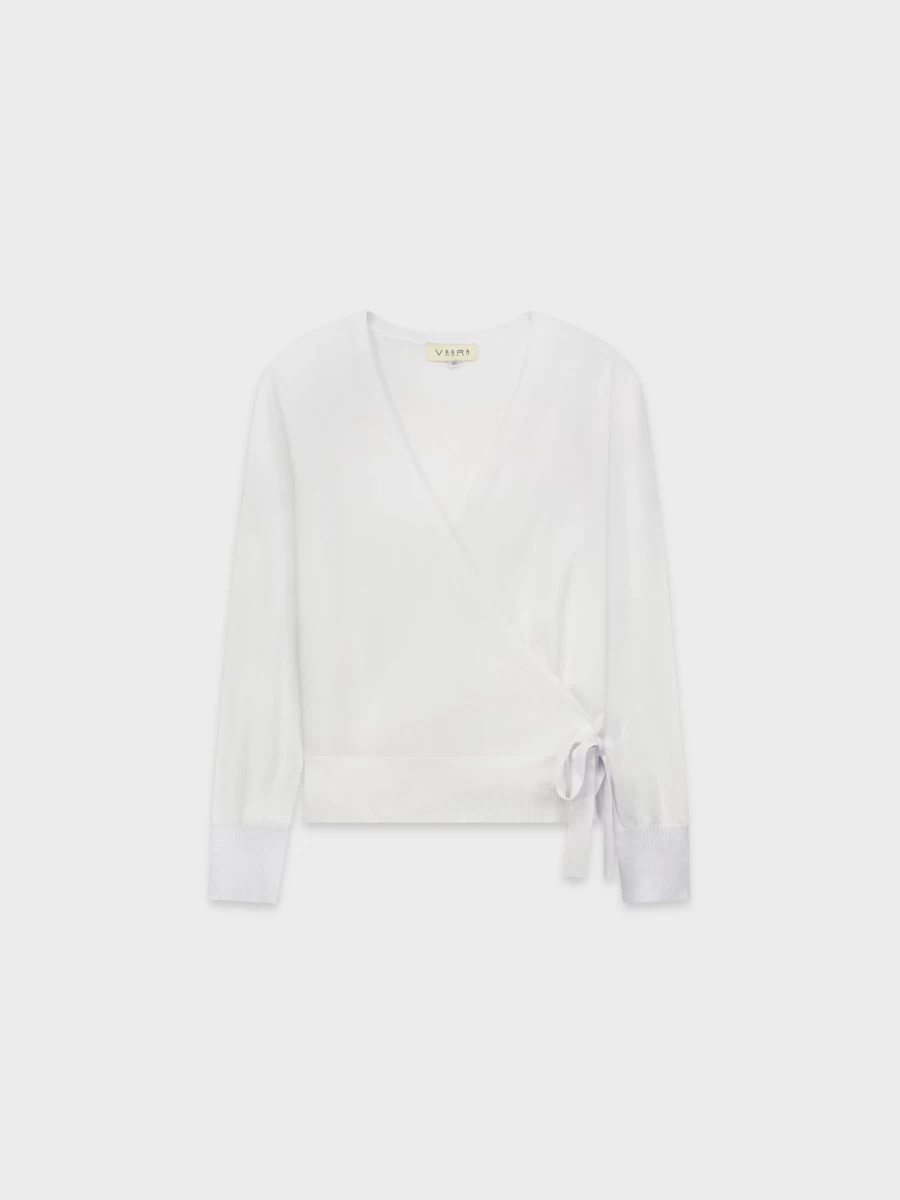 VAARA Women's Lightweight White Wrap Sweater - Soft Comfortable Knit Cardigan