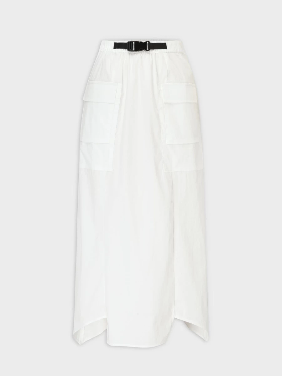 Hailey Women's Ivory Buckle Cargo Skirt - Stylish Utility Design