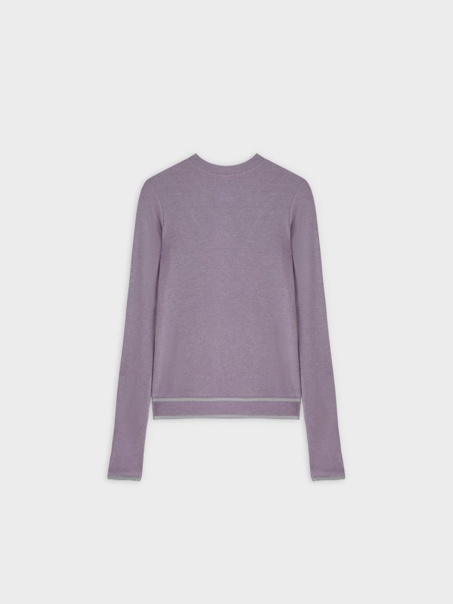 TTS Women's X Banded Shirt in Lilac & Grey - Stylish Casual Top