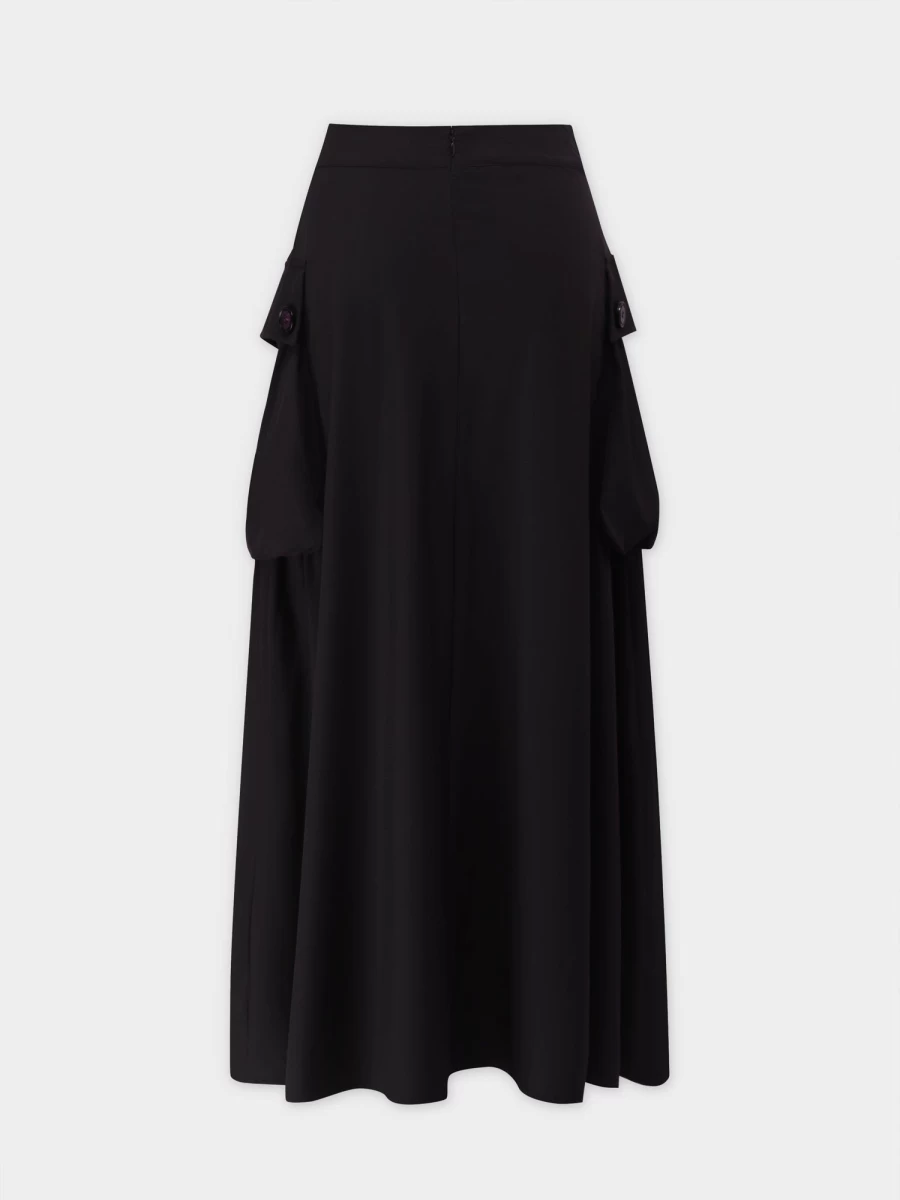 Hailey Women's Black Button Detail Cargo Pocket Skirt - Stylish Utility Design