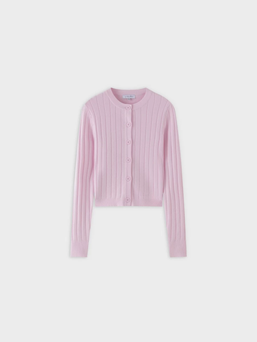 VAARA Women's Light Pink Silk Knit Cropped Cardigan - Soft Summer Wrap