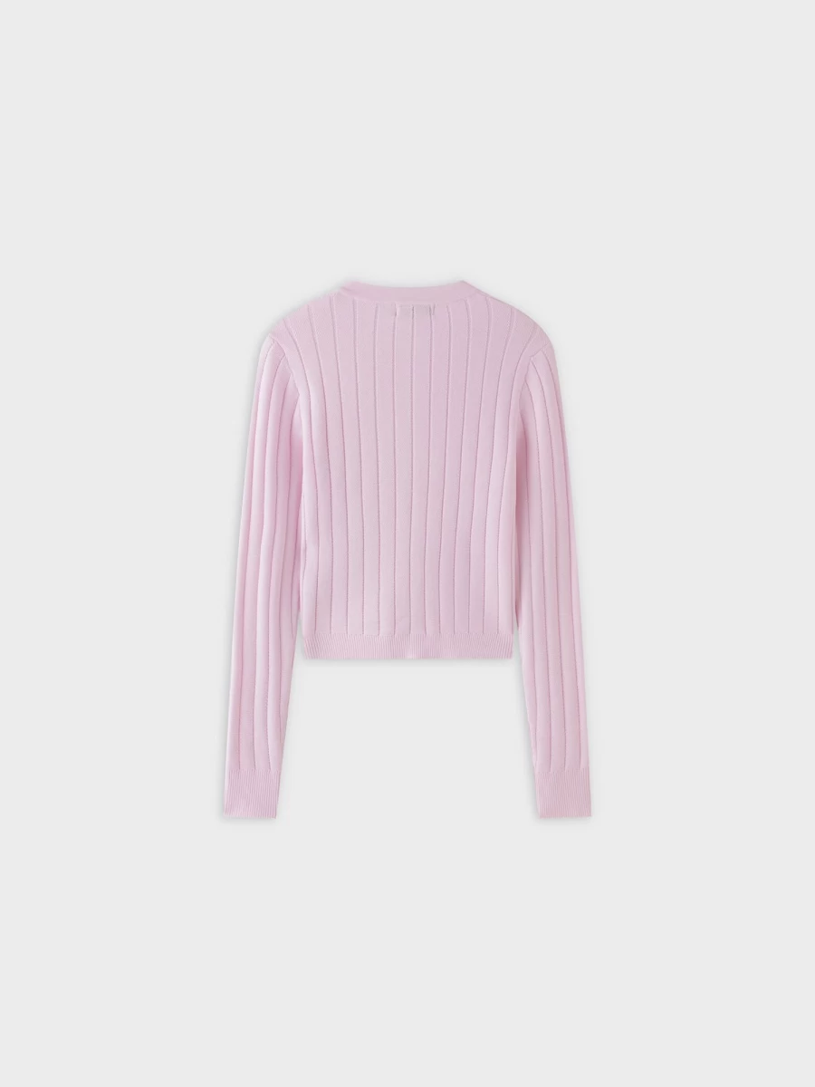 VAARA Women's Light Pink Silk Knit Cropped Cardigan - Soft Summer Wrap
