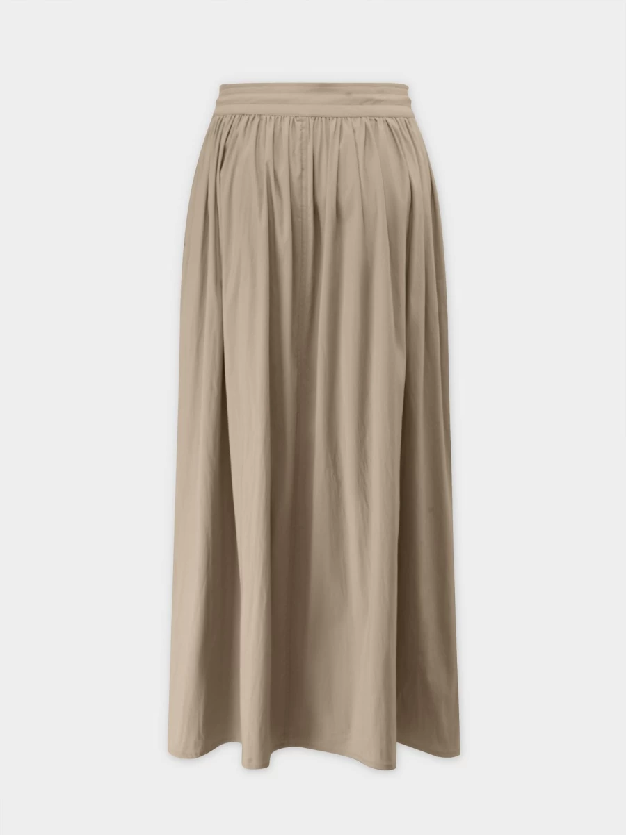 Hailey Women's High-Waisted Khaki Pull-On Skirt - Stretchy Comfort Fit
