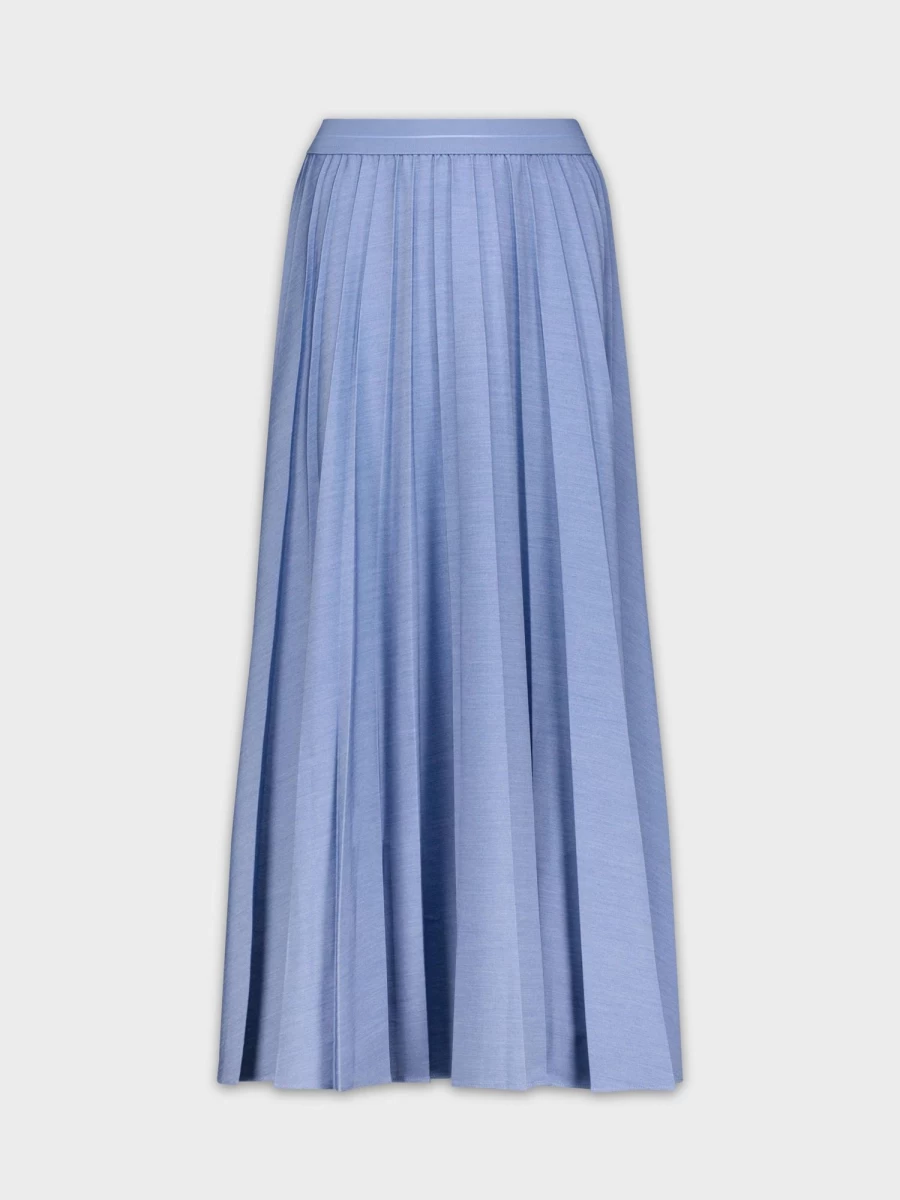 MELI Women's Light Blue Denim Pleated Skirt - 37" Length