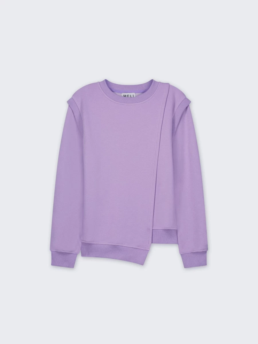 MELI Women's Lavender Side Seam Sweatshirt - Soft Casual Pullover Top