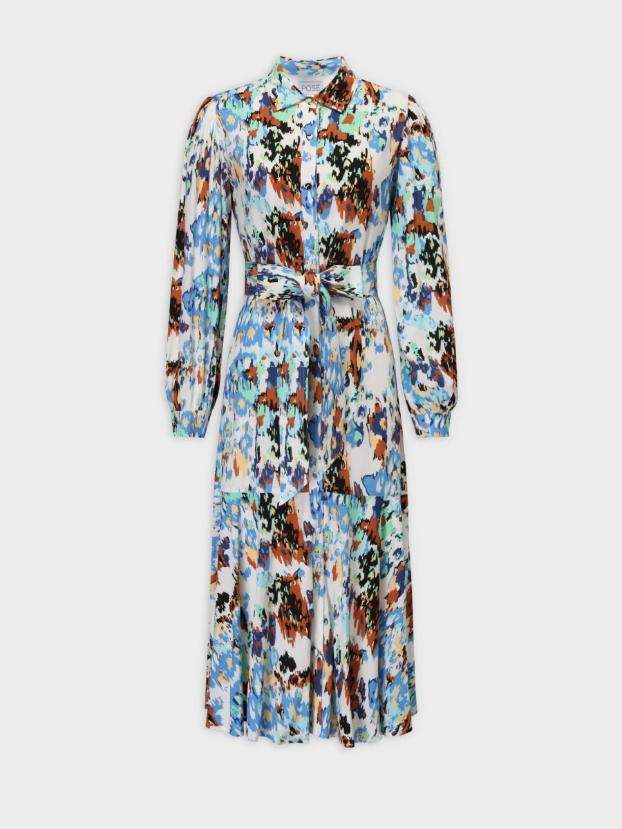 Pose Women's Ruffle Hem Dress - Picasso Floral Print Summer Dress
