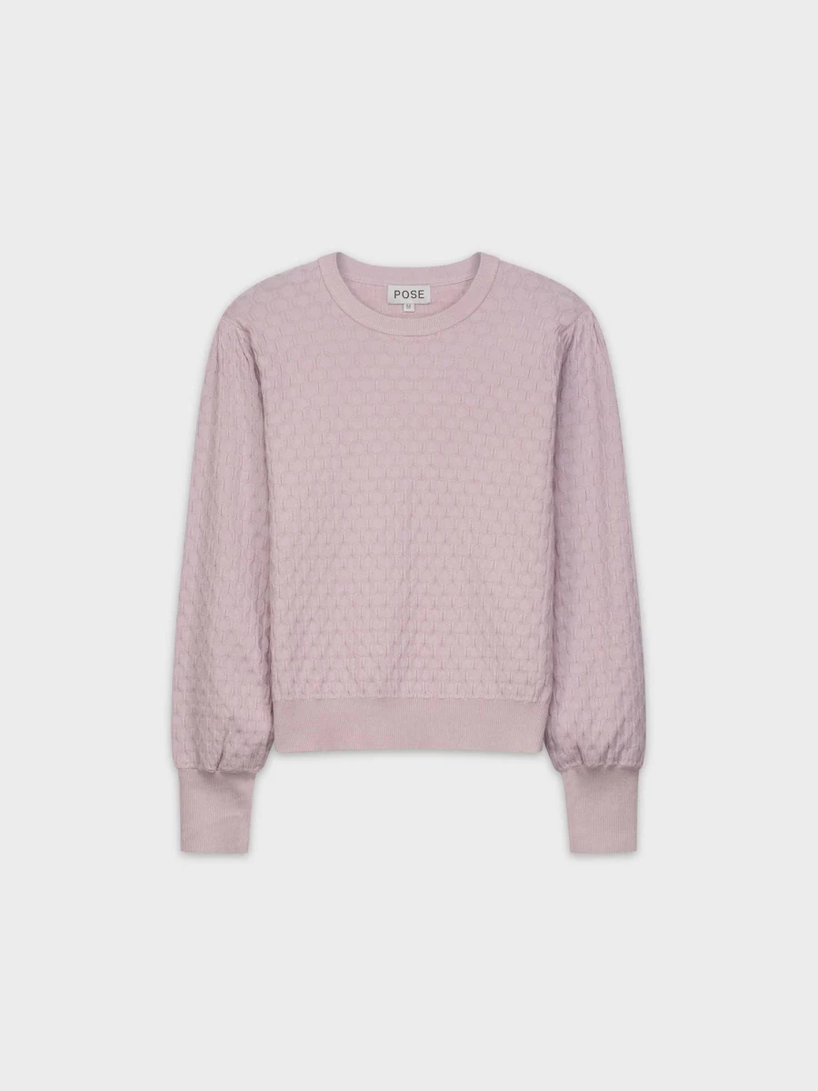 POSE Women's Lilac Octagon Design Sweater - Trendy Geometric Knit Top