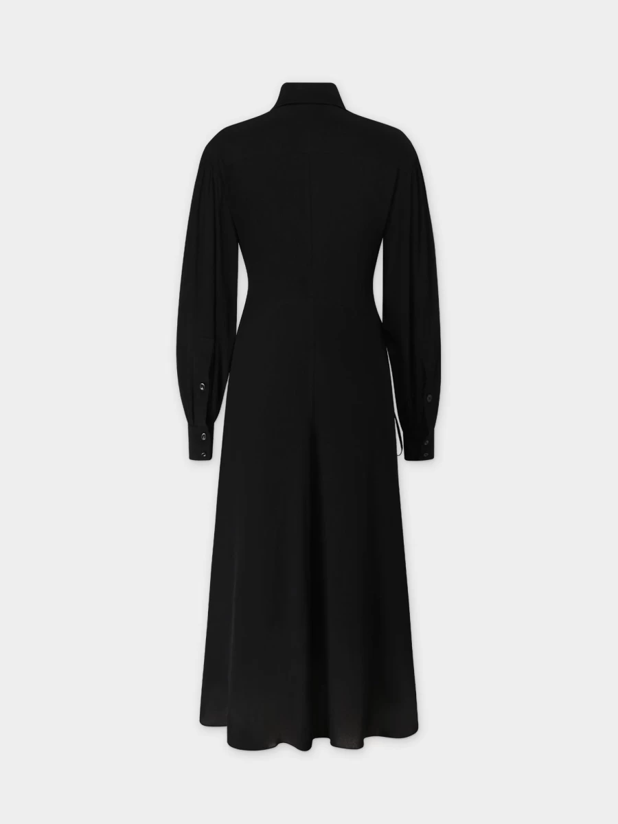 STELLA & ROSE Women's Black Shirred Dress with Pockets - Elegant & Stylish