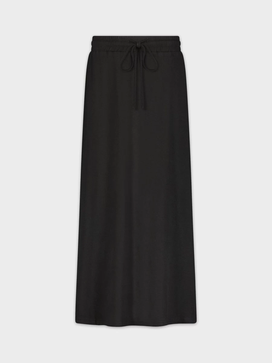 MELI Women's Heathered Black Drawstring Waist Casual Skirt
