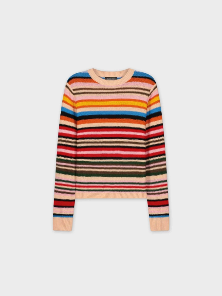TTS Women's Colorful Striped Sweater - Soft Casual Knit Pullover