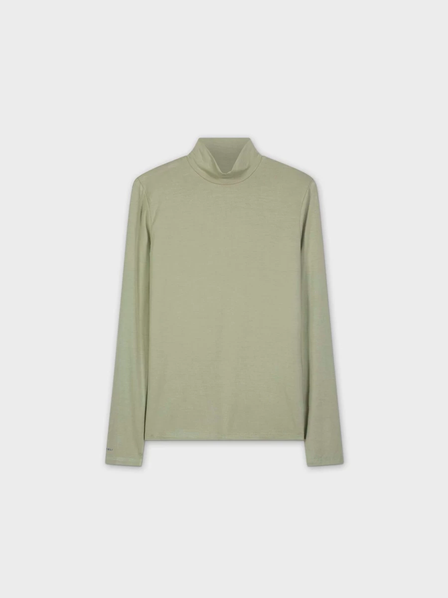 MELI Women's Modal Turtleneck Long Sleeve Top in Sage Green - Soft Comfortable Pullover