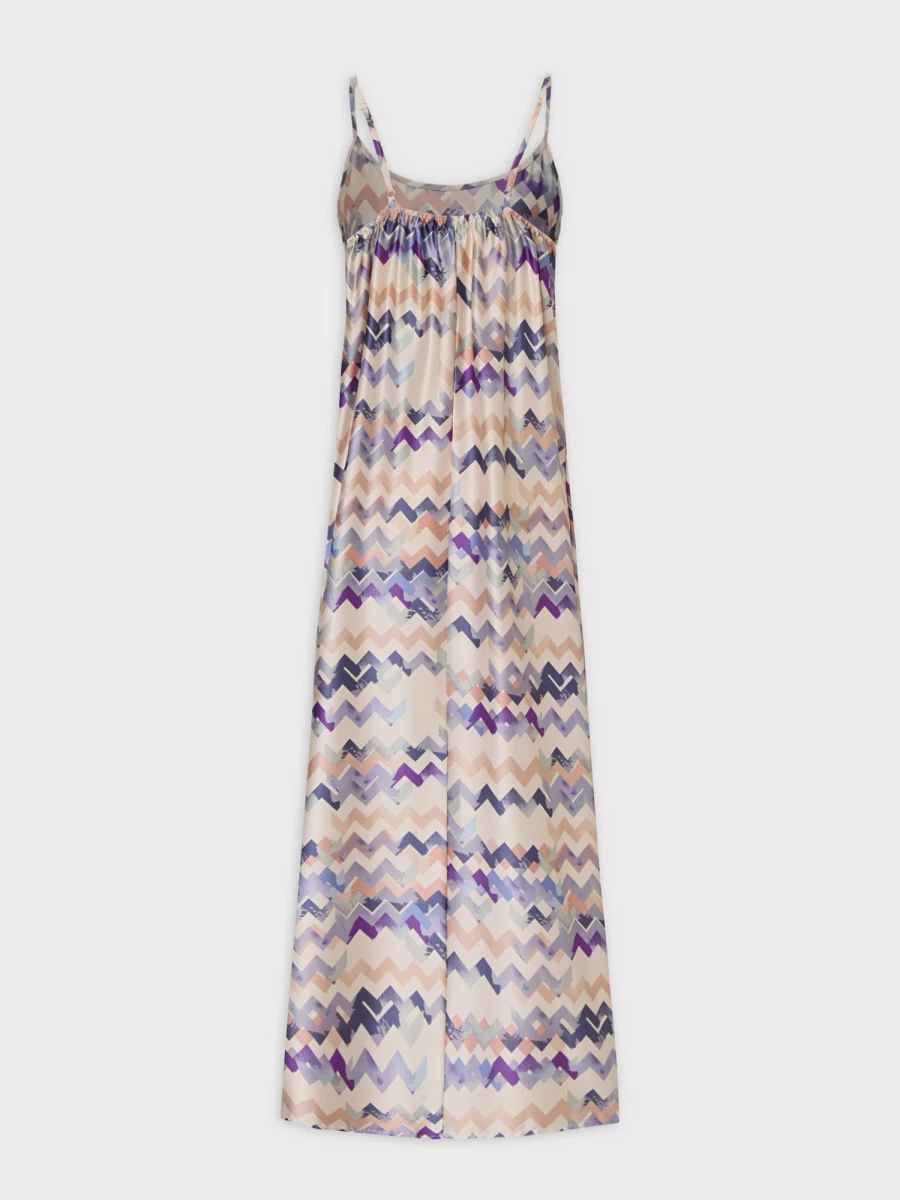 HAILEY Women's Crew Neck Slip Dress - Multi Color Chevron Pattern Casual & Comfortable Midi Dress