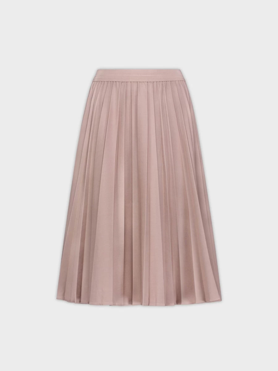 MELI Women's Light Taupe Pleated Skirt 26" - Elegant High Waist A-Line Skirt for Women