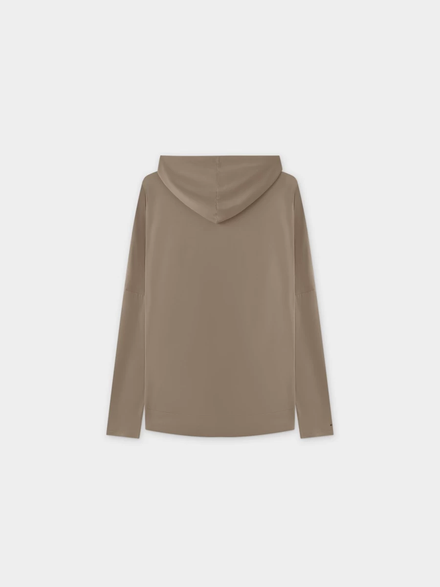 MELI Women's Taupe Zip Up Hoodie - Stylish Fleece Jacket for Casual Comfort