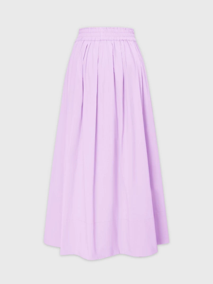 Hailey Women's Lavender Gathered Waist Skirt - Flowy A-Line Midi Style