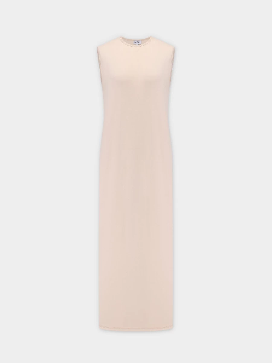 MELI Women's Basic Tan T-Shirt Slip Dress - Comfortable Casual Style