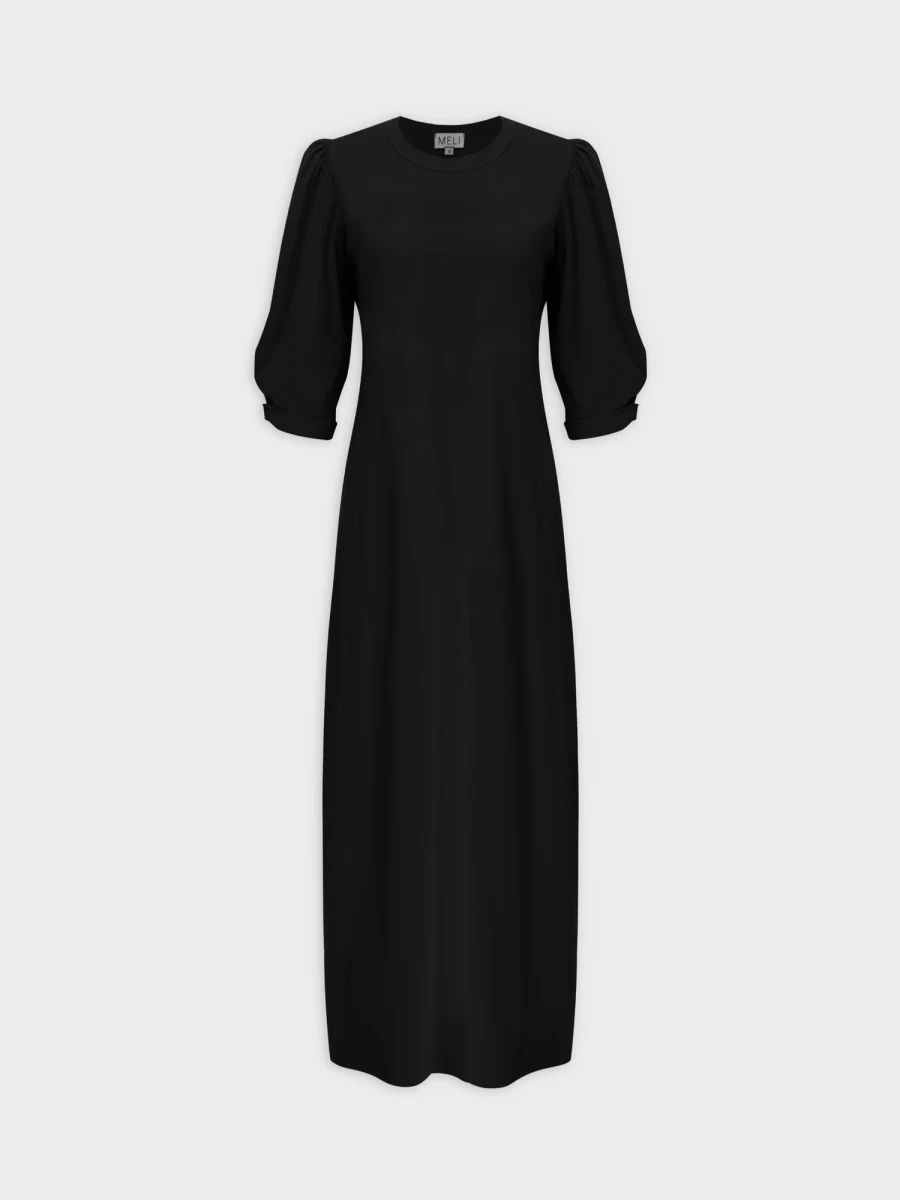 MELI Women's Solid Black Tie Dye T-Shirt Dress - Casual Boho Style Cotton Dress