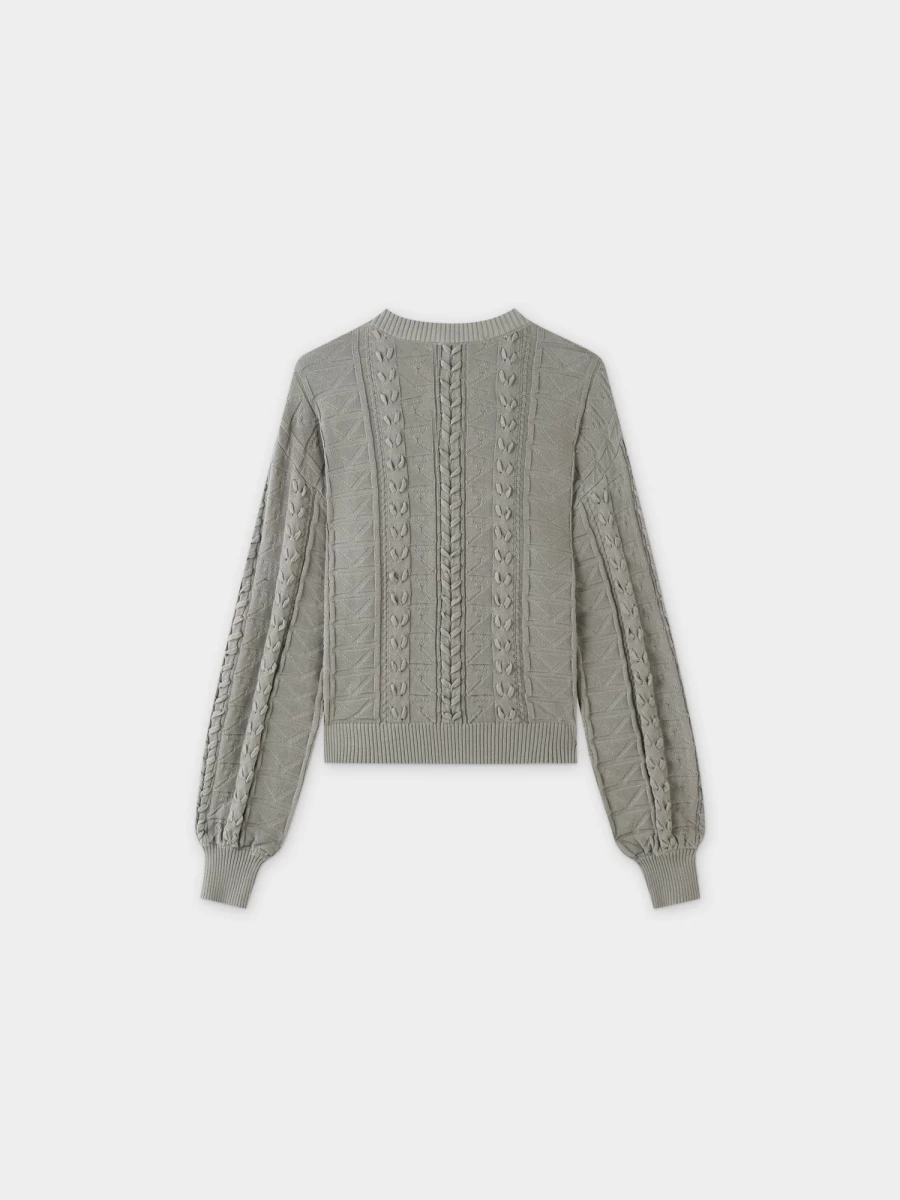 VAARA Women's Clay Color Cross Stitch Knit Sweater