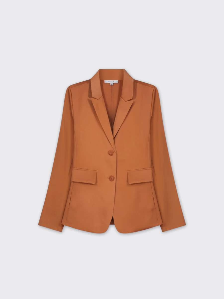 "HAILEY Women's Bronze Satin Blazer - Elegant Formal Jacket for Women"