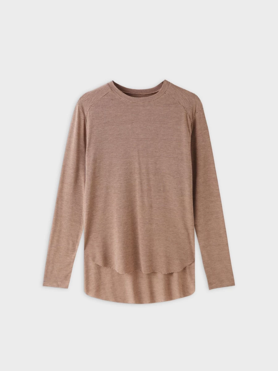 MELI Women's High Low Tee - Brown & Black Asymmetrical T-Shirt