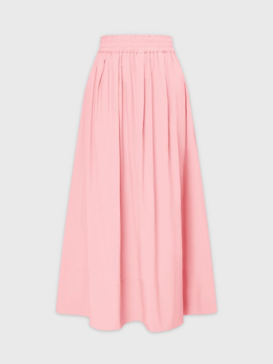 "Hailey Women's Gathered Waist Skirt in Dusty Rose - Elegant A-Line Midi Skirt"