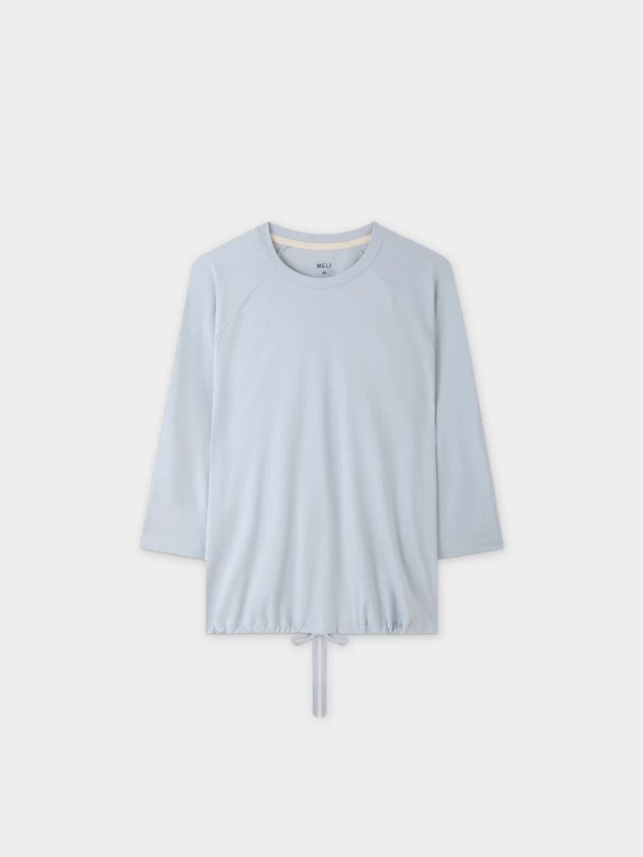 MELI Women's Light Blue Drawstring T-Shirt | Casual Comfort Tee