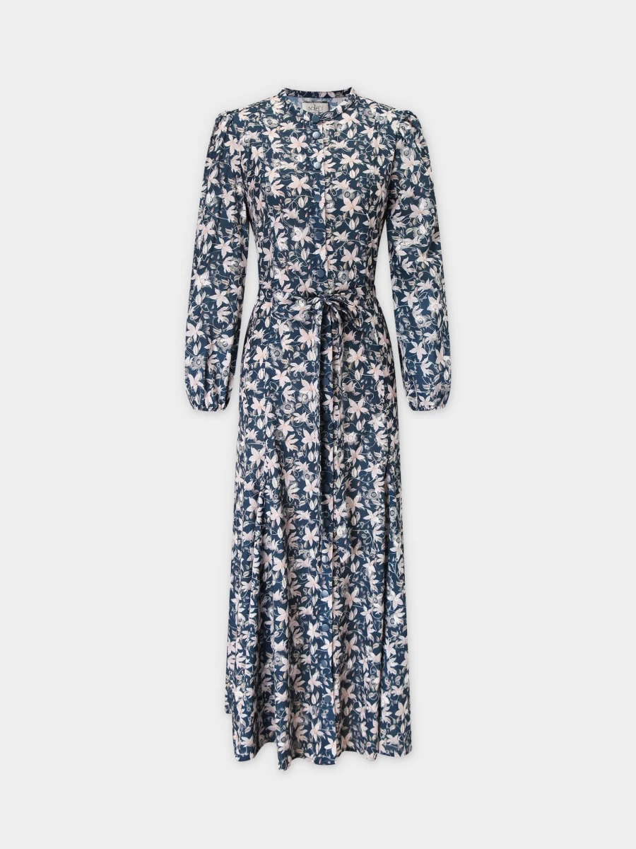 SOLEI Women's Teal Floral Snap Down Shirtdress - Casual & Stylish Button-Up Dress