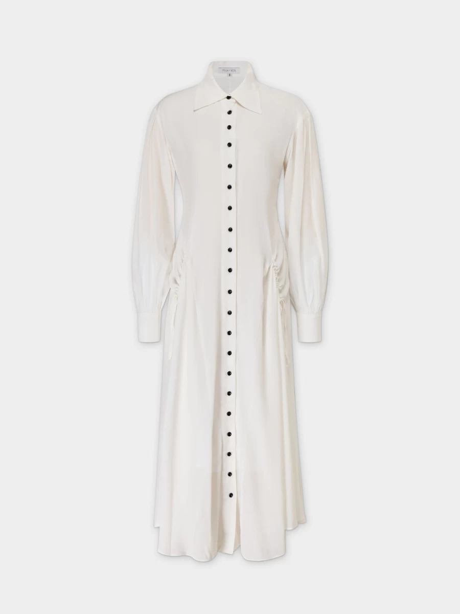 STELLA & ROSE Women's White Shirred Pocket Dress - Elegant Summer Casual Wear