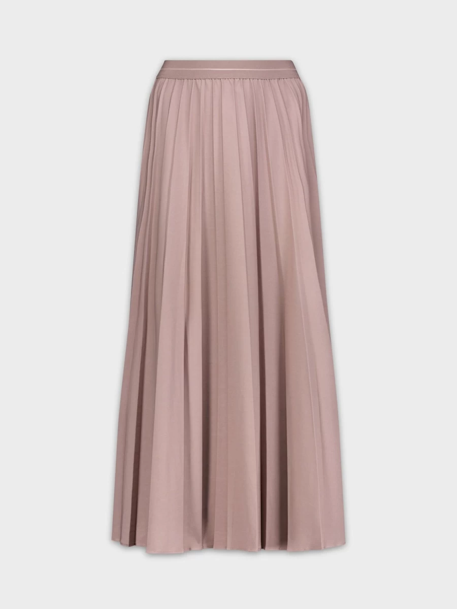 MELI Women's Light Taupe Pleated Skirt 37" - Elegant High Waist Flowy Midi Skirt