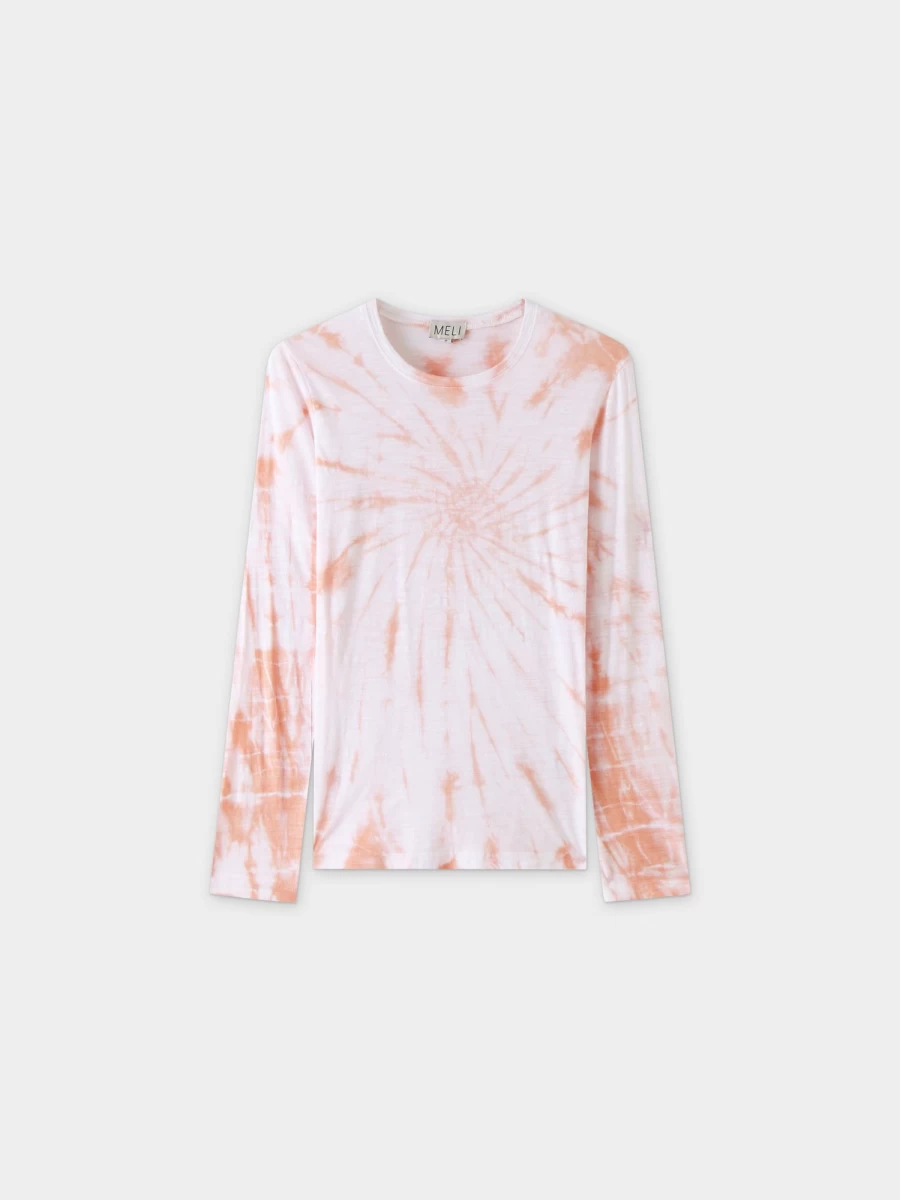 MELI Women's Blush & White Tie Dye Swirl T-Shirt