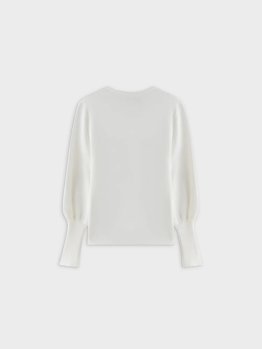 Pose Women's Cream High Cuff Knit Sweater - Soft Winter Pullover