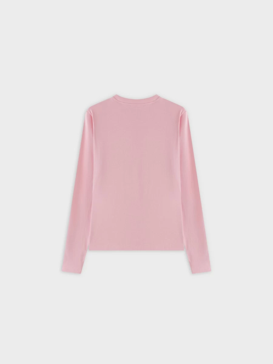 MELI Women's Classic Long Sleeve T-Shirt in Light Pink - Soft Cotton Basic Tee