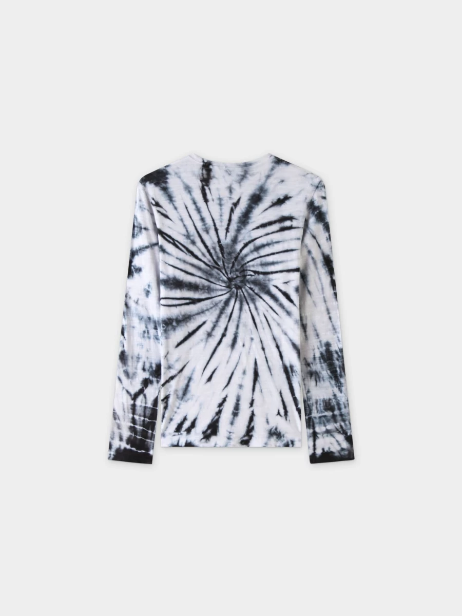 MELI Women's Black & White Tie Dye Swirl Graphic T-Shirt