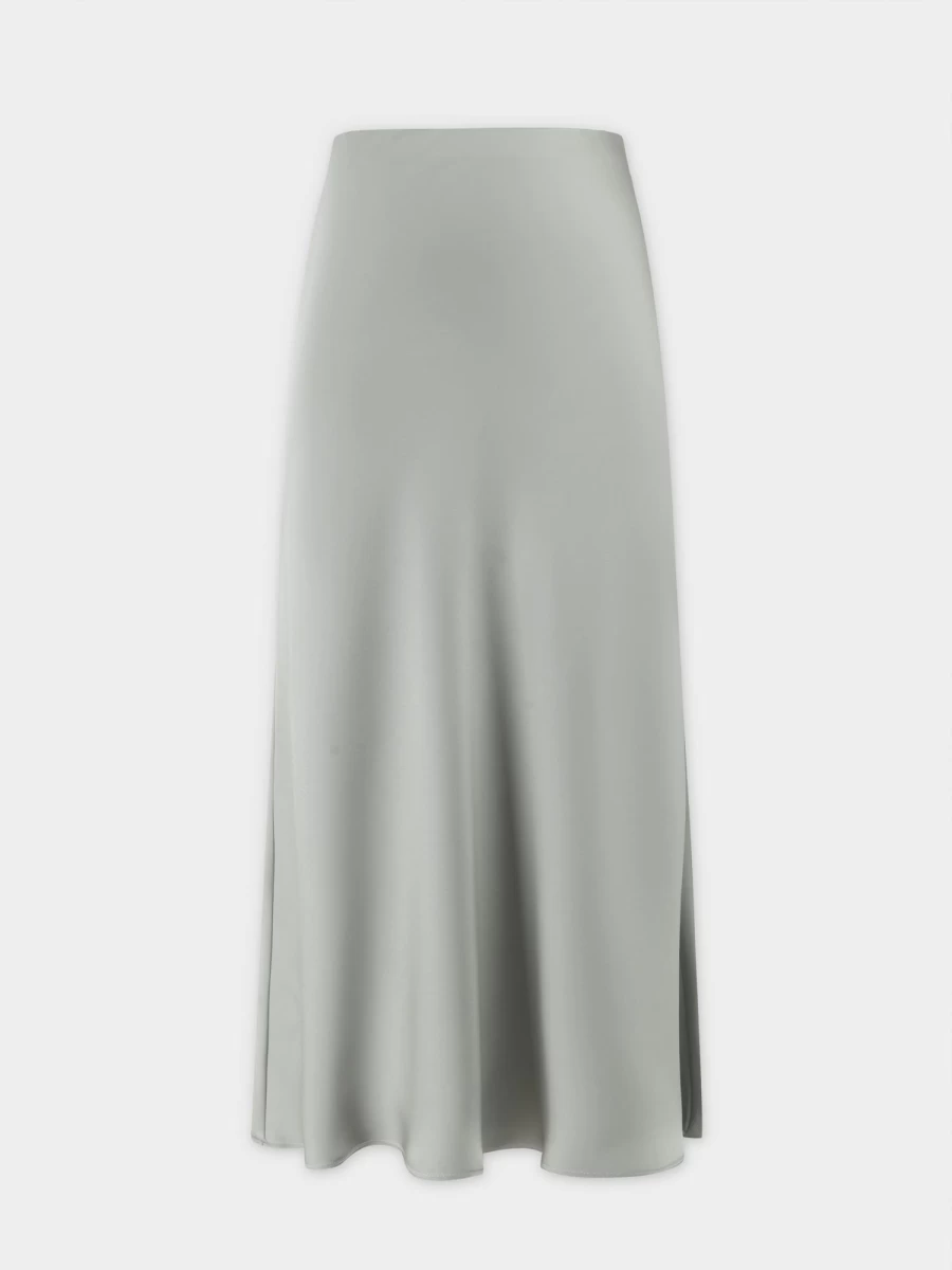 HAILEY Women's Sage Green Satin Slip Skirt - Elegant Midi Skirt for Women