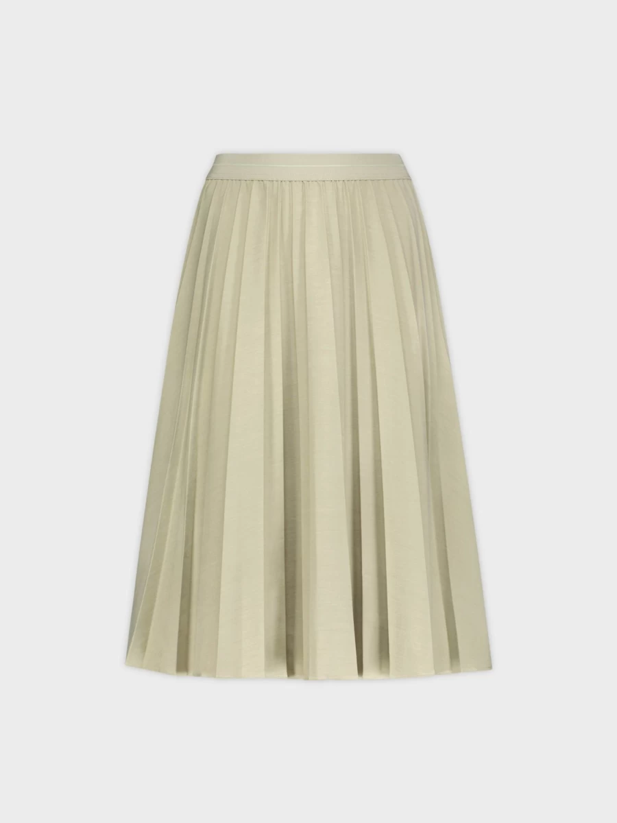 MELI Women's Celery Green Pleated Skirt - 26" Waist Flowy Midi Length