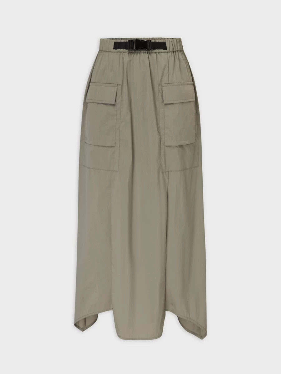 Hailey Women's Olive Green Buckle Cargo Skirt - Stylish Utility Design