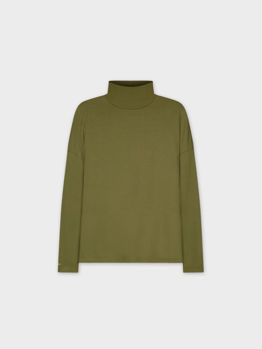 MELI Women's Olive Swing Turtleneck Sweater - Comfortable Stylish Knit Top