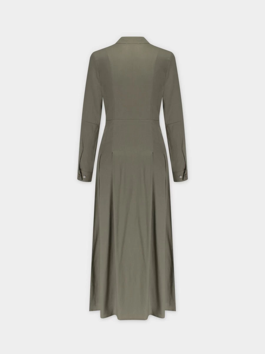 MEENA Women's Sage Green Linen Shirtdress - Relaxed Fit Summer Dress