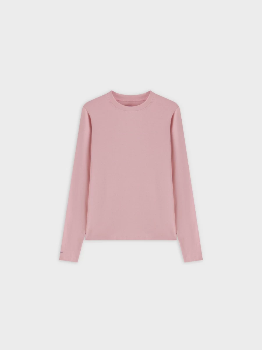 MELI Women's Classic Long Sleeve T-Shirt in Dusty Rose - Soft Cotton Basic Tee