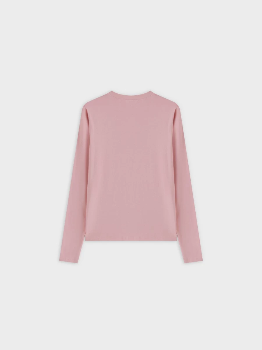 MELI Women's Classic Long Sleeve T-Shirt in Dusty Rose - Soft Cotton Basic Tee