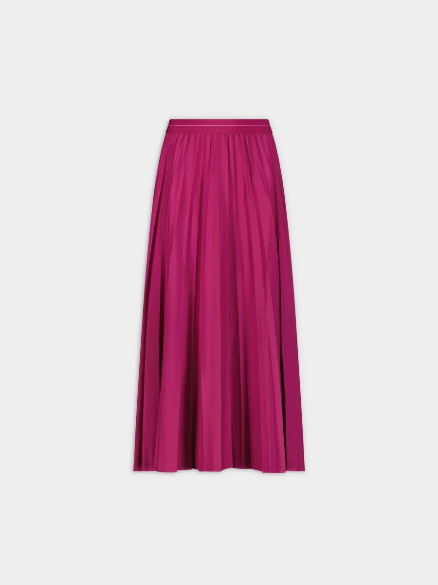 MELI Women's Pleated Mid-Length Skirt 35" in Vibrant Magenta - Stylish & Comfortable