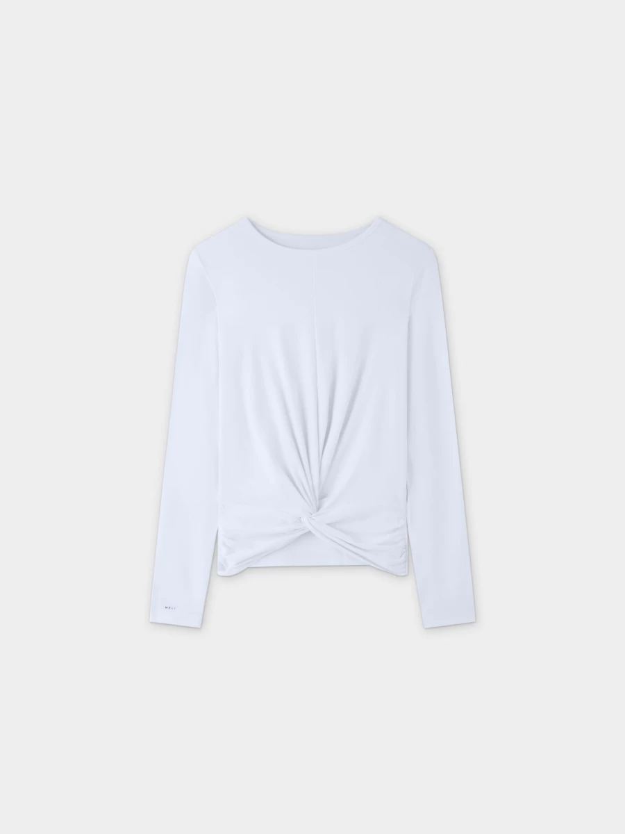 MELI Women's Knot Tee - White Stylish T-Shirt for Women