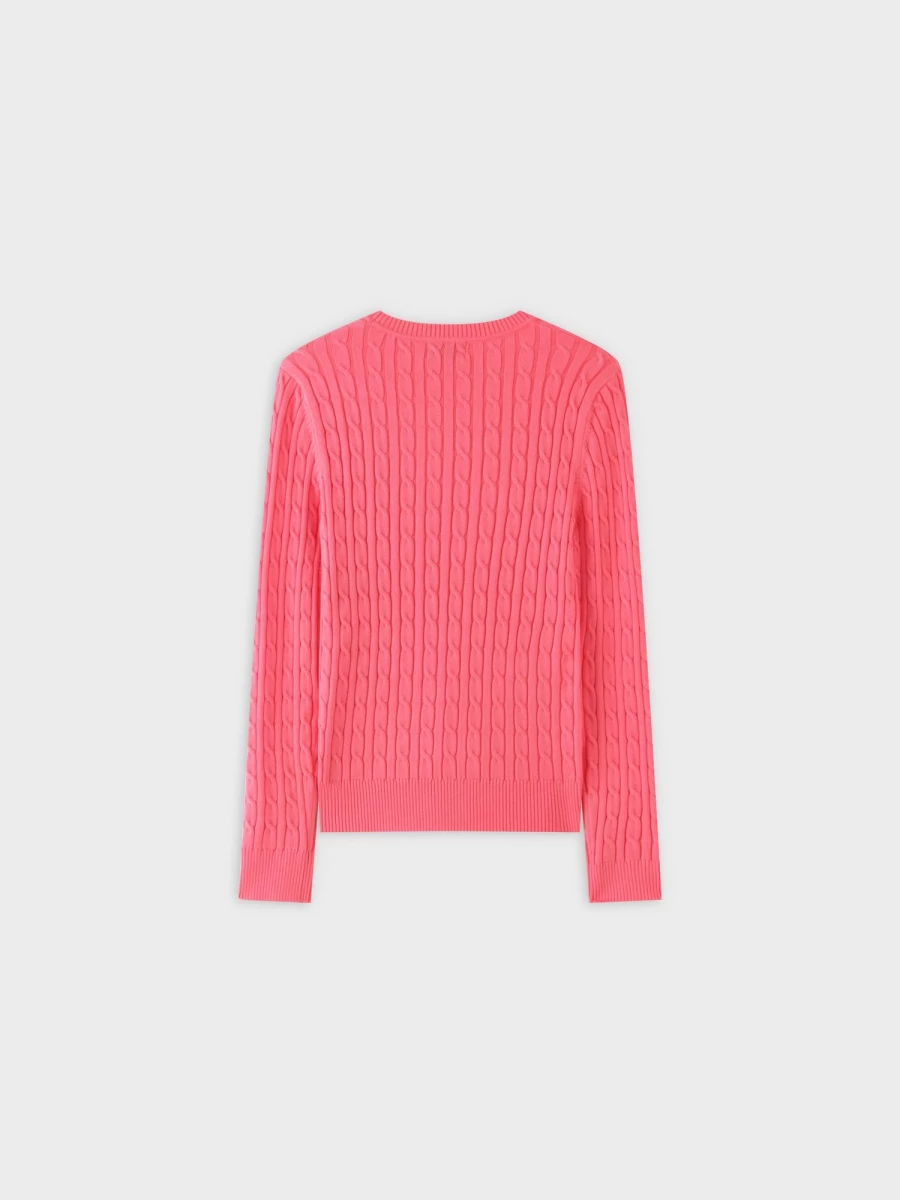 MELI Women's Salmon Knit Cable Sweater - Cozy Cable Knit Pullover