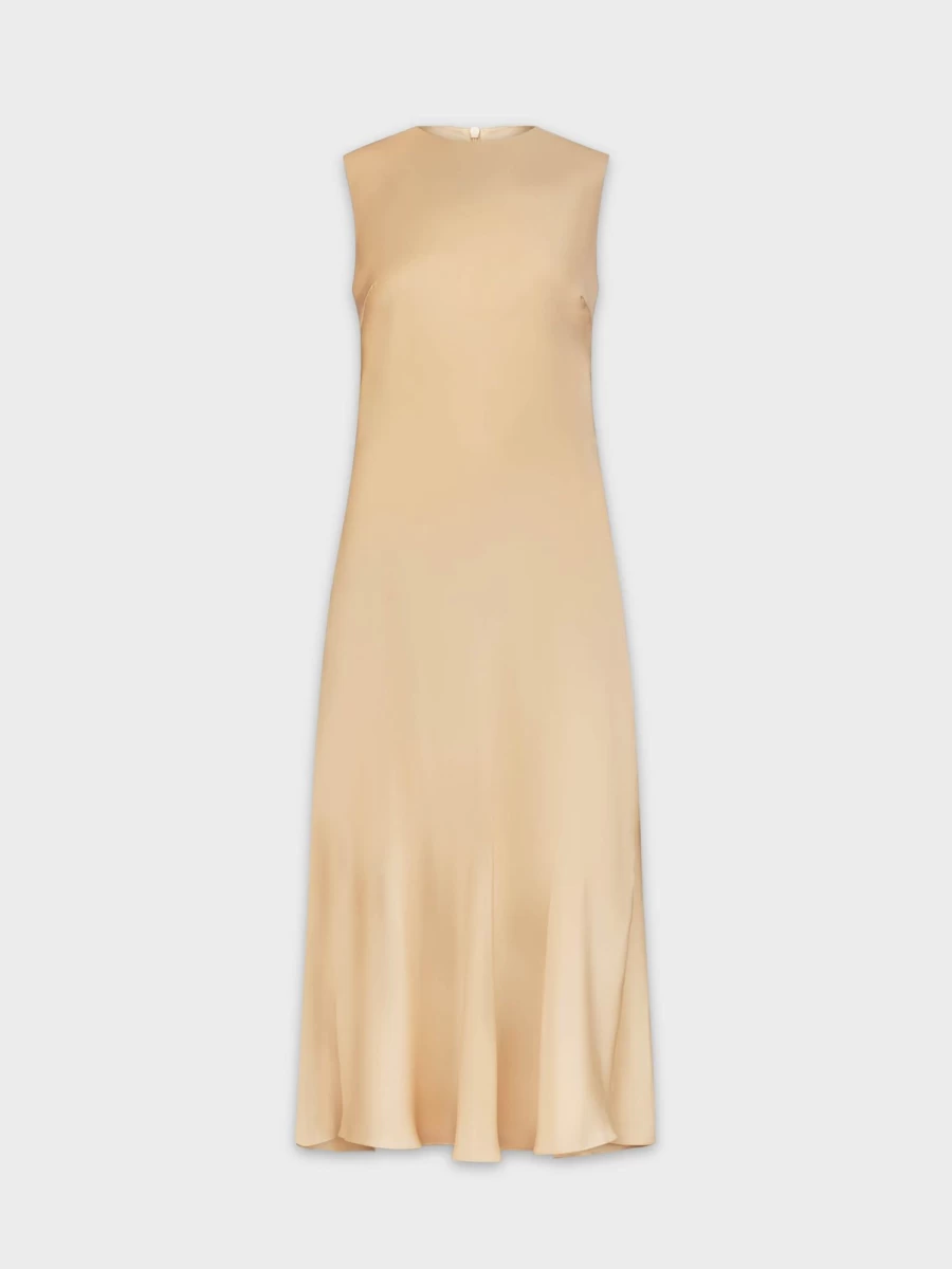 POSE Women's Satin Slip Dress in Tan - Elegant & Comfortable Nightwear
